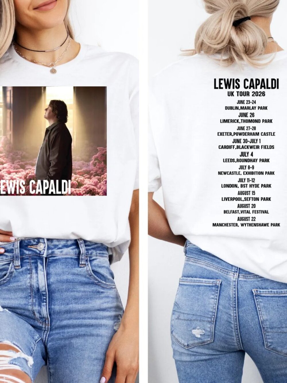 Lewis Capaldi Concert Tshirt, Lewis Capaldi Tour 2026 Tshirt